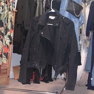 Black Jean Biker Jacket